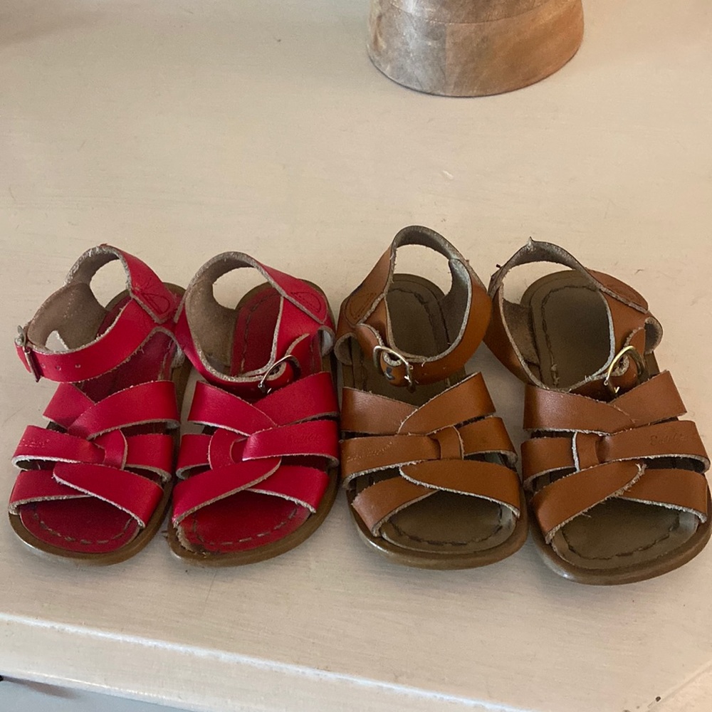 Two pairs of Saltwater Sandals